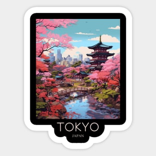 A Pop Art Travel Print of Tokyo Japan Sticker